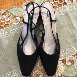 Life Stride Black Sling Back Pumps, 9.5